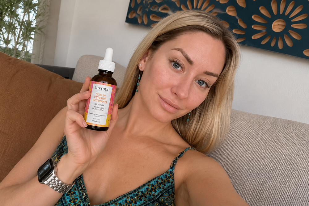 Cliente Luxyduc con Olio al Cyperus Rotundus