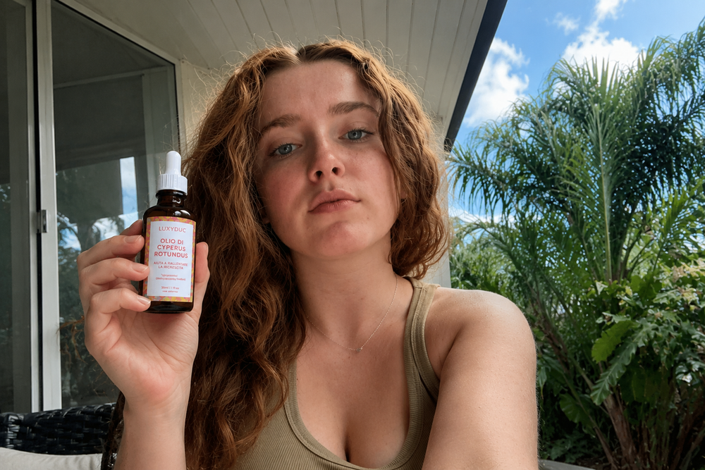 Cliente Luxyduc con Olio al Cyperus Rotundus